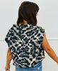 Leopard Print Mock Neck Bubble Blouse (Reg & Plus) - 2 Colors