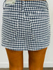 Navy Gingham Denim Mini Skort (Reg.)