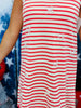30a- Red Striped Wave Mini Dress