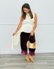Cream Satin Draped Open Back Blouse (Reg.)