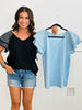 Flutter Sleeves Embroidered Top (Reg. & Plus)- 2 Colors