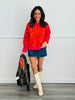 Red Leopard & Stripes Pullover Sweater (Reg.)