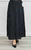 Black/Ivory Polka Dot Midi Skirt (Reg & Plus)