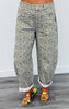 Taupe Grey Animal Print Barrel Pants (Reg.)