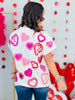 Queen Of Sparkles White Multi Doily Heart Tee (Reg. and Plus)