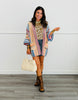 Orange/Blue Striped Pocket Cardigan (Reg.)