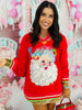 Queen Of Sparkles Red Multi Hat Metallic Santa Sweatshirt (Reg. & Plus)