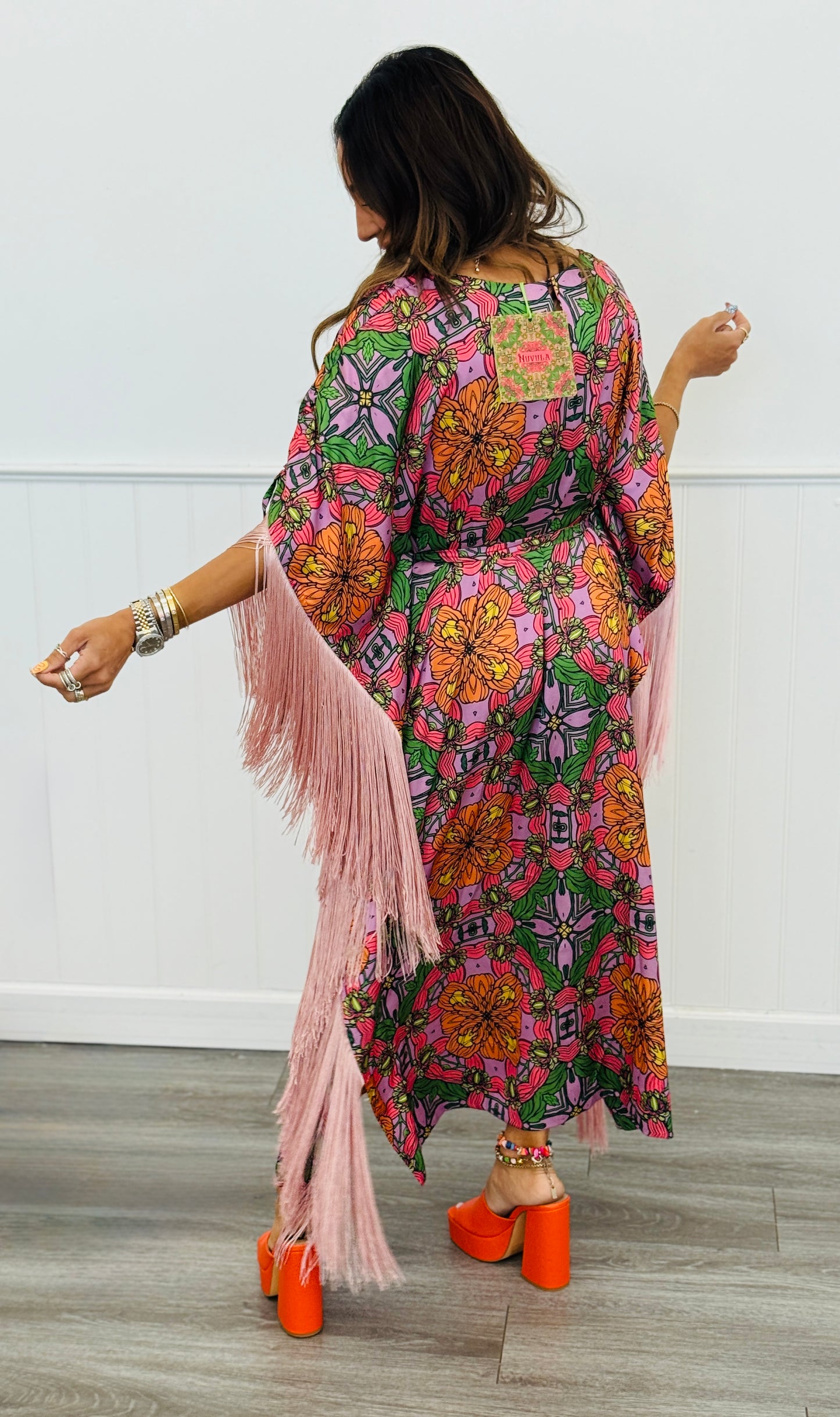 Blossom Fringe Kaftan Dress (Reg.)