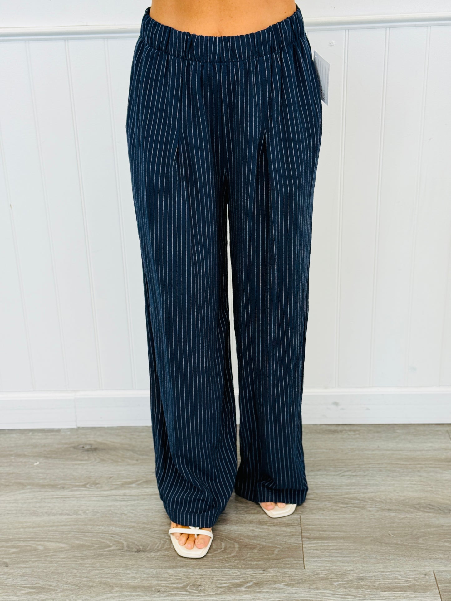 Striped Pleat Pants (Reg. and Plus) - 3 Colors