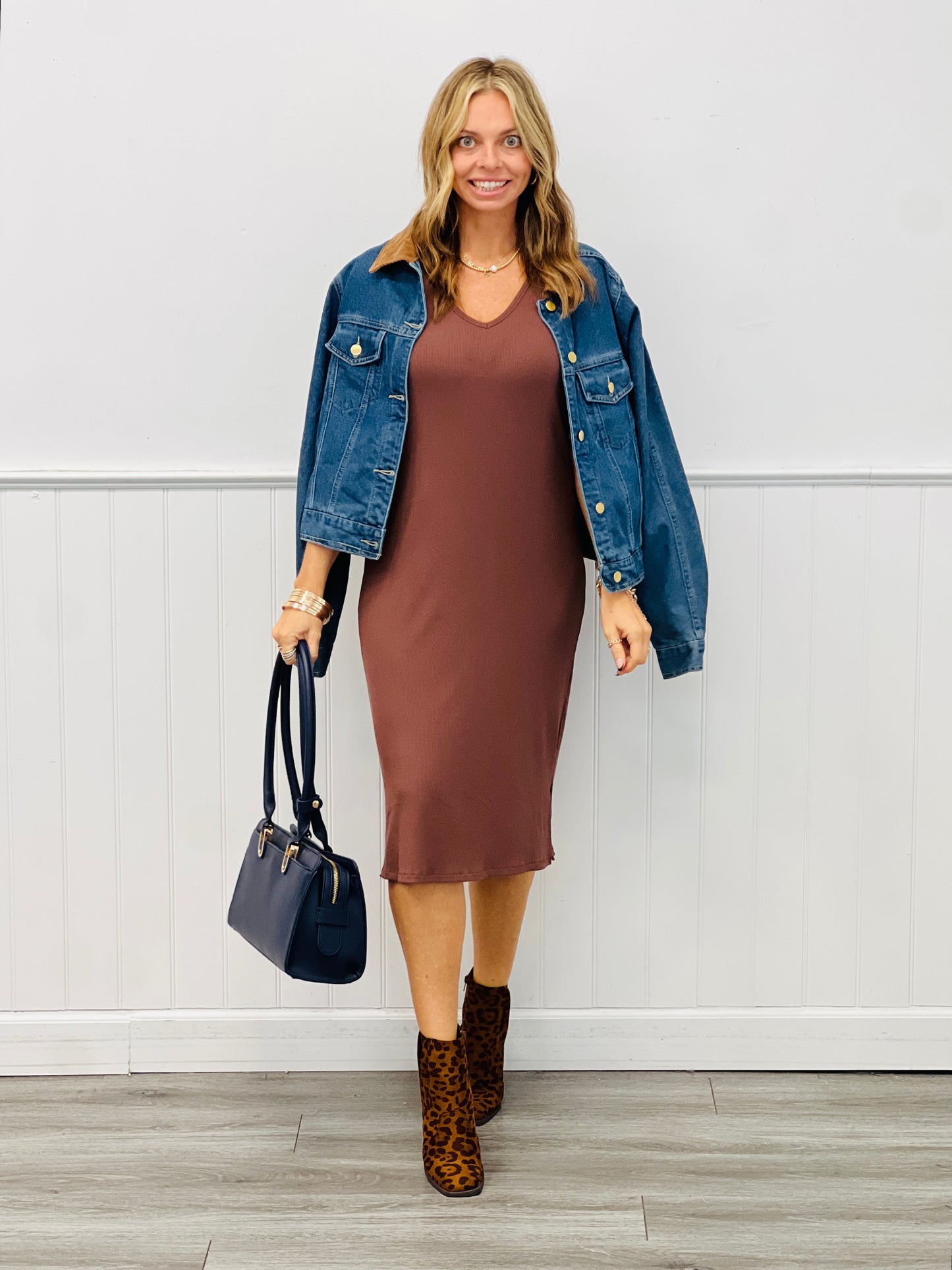 Sleeveless V-Neck Midi Dress (Reg.) - 2 Colors