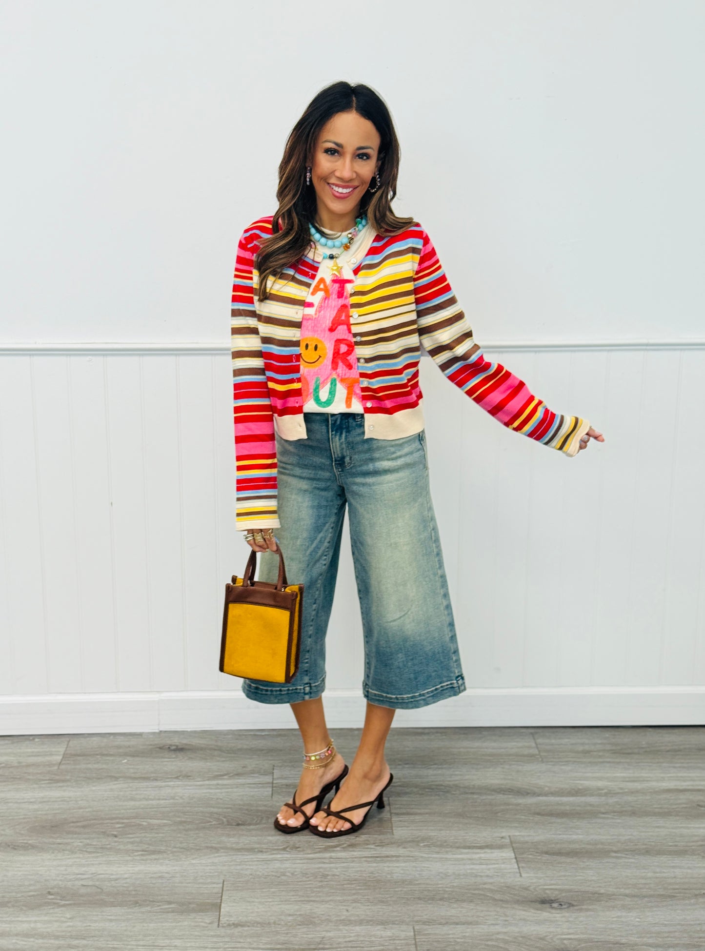Stripe Delight Sweater Cardigan Top (Reg.) - 6 Colors