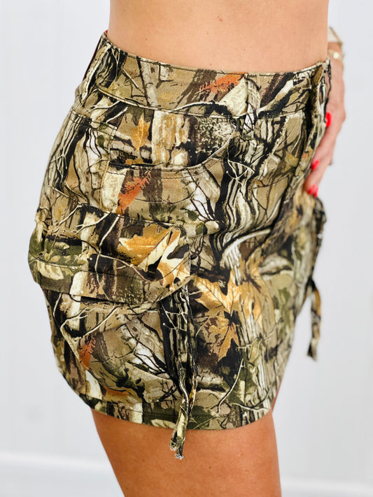 Real Tree Camo Cargo Mini Skirt (Reg. and Plus)