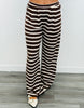 Brown/White Stripe Pleated Pants (Reg.)