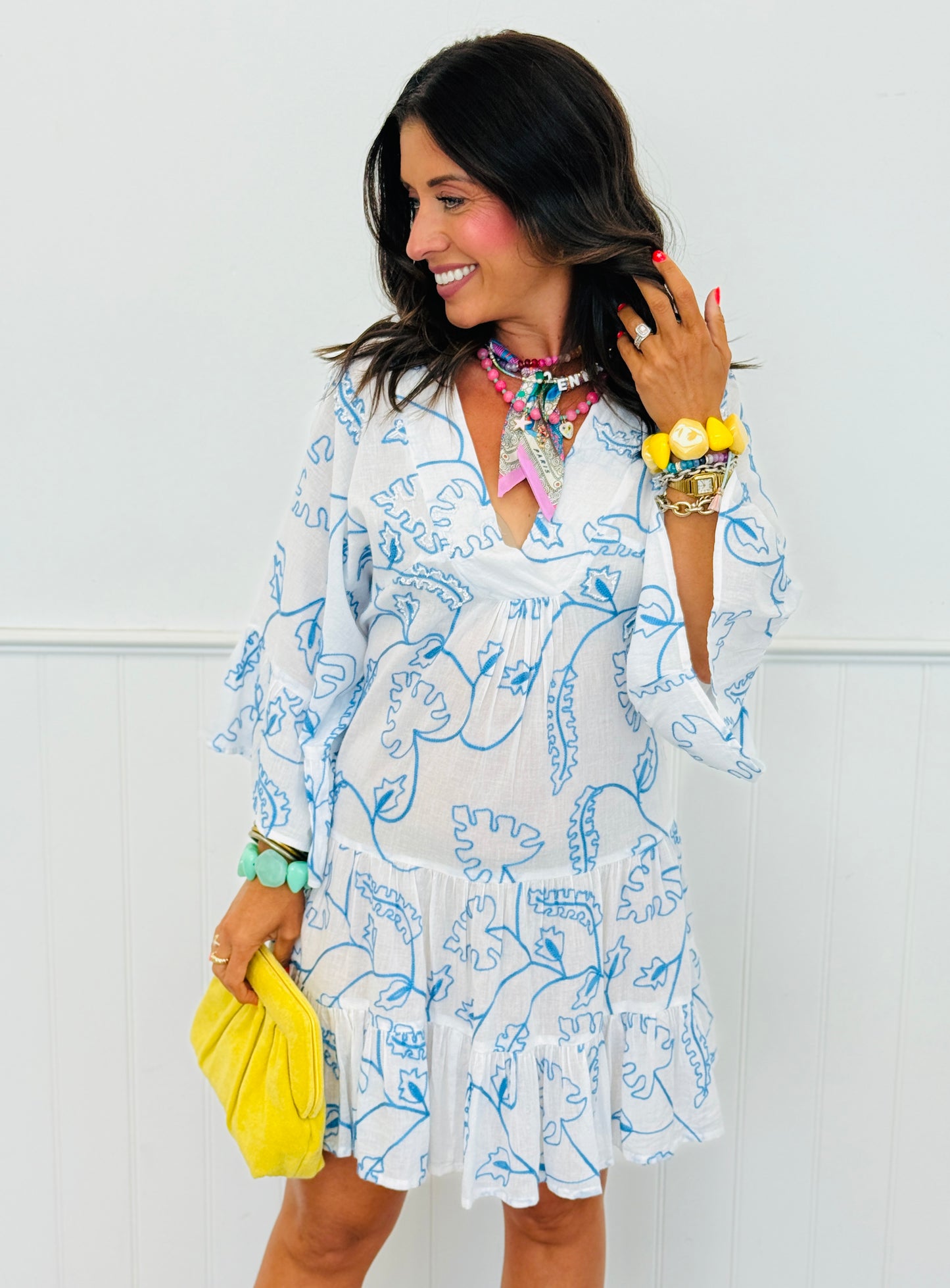 POL Ivory Multi Embroidered Mini Dress (Reg.)