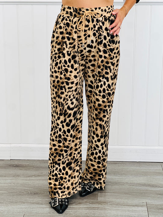 Leopard/Taupe Wide Leg Pants (Reg & Plus)