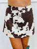 Suede Cow Print Jacket & Mini Skirt Set (Reg.)