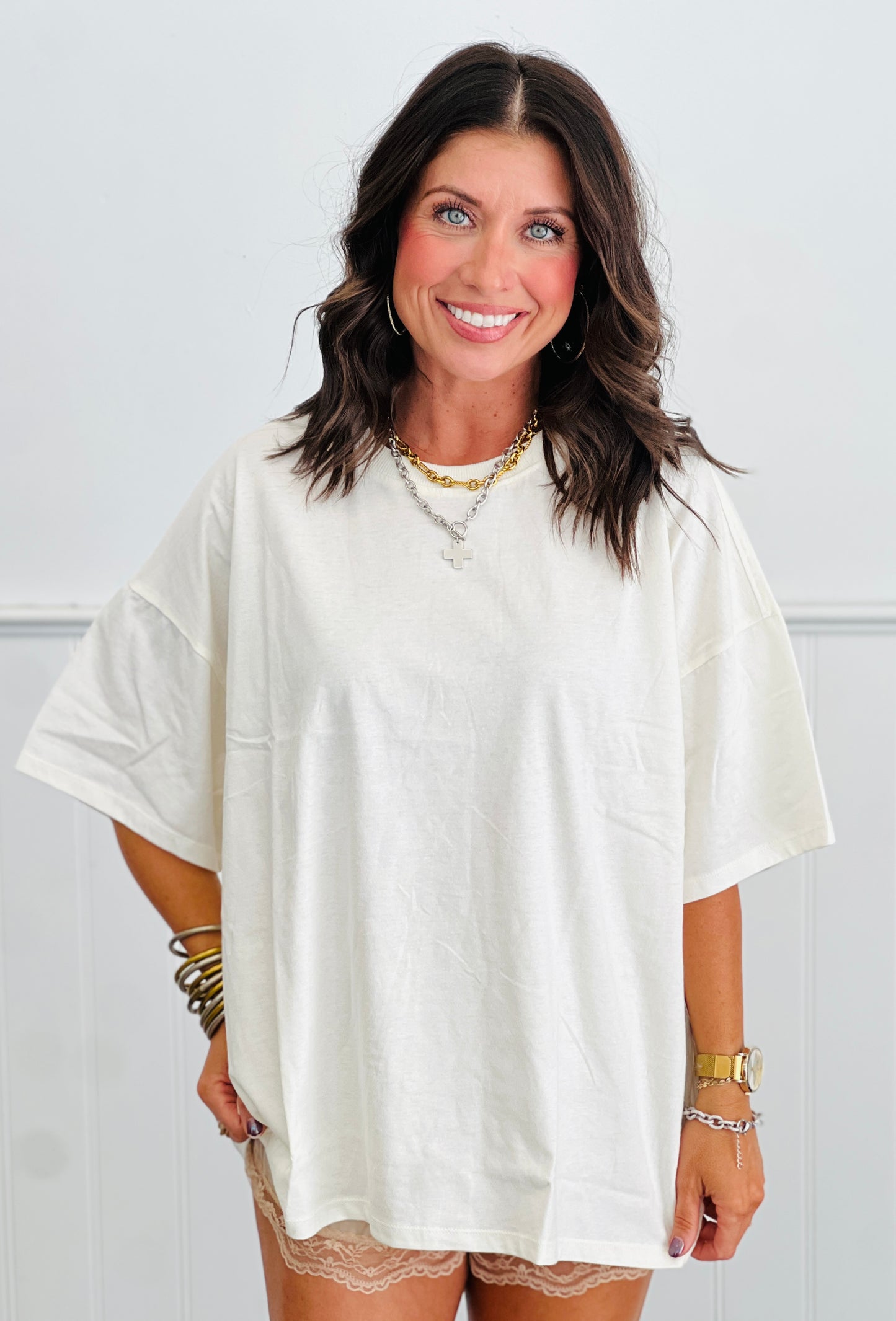 Crew Neck Oversized Tee (Reg.)- 4 Colors