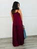 Burgundy Solid Strappy Jumpsuit (Reg & Plus)