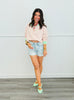 Pink/Mint Striped Boxy Sweatshirt (Reg.)