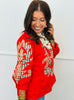 Red Plaid Baroque Applique Blouse (Reg.)