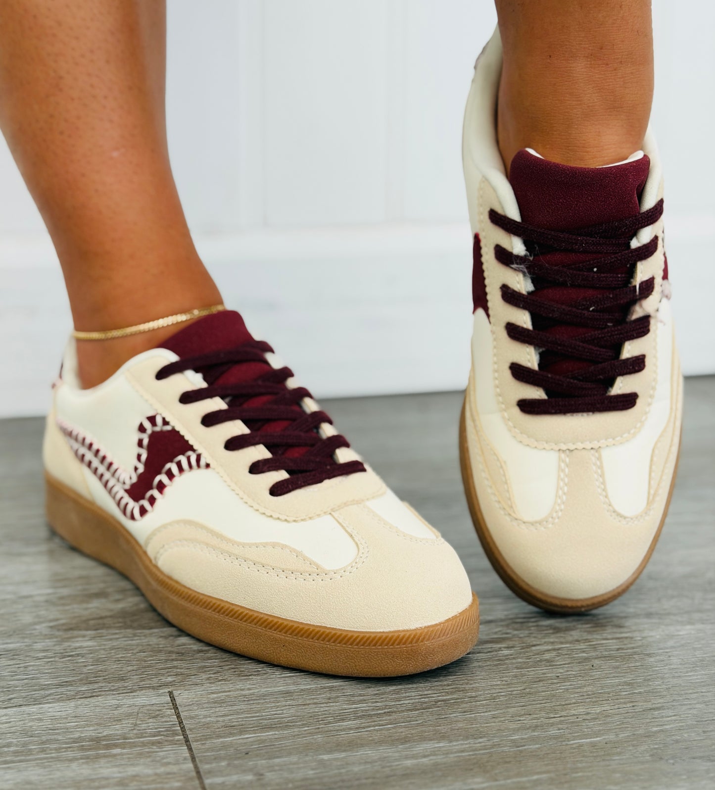 Beige/Wine Worth Waiting For Sneakers