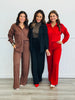 Crinkled Plisse Shirt & Pants Set (Reg.)-3 Colors