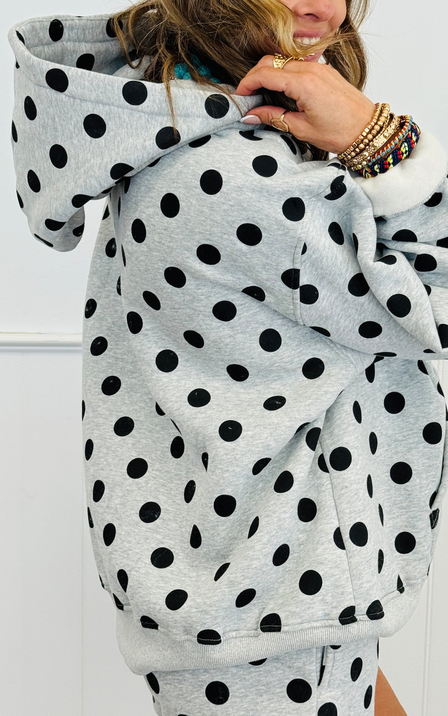 Polka Dot Hoodie Sweatshirt & Shorts Set (Reg.)