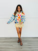 Blue Combo Plaid Quilted Puffer Jacket (Reg & Plus)