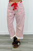 Striped Grommet Waist Denim Barrel Pants (Reg.)-2 Colors