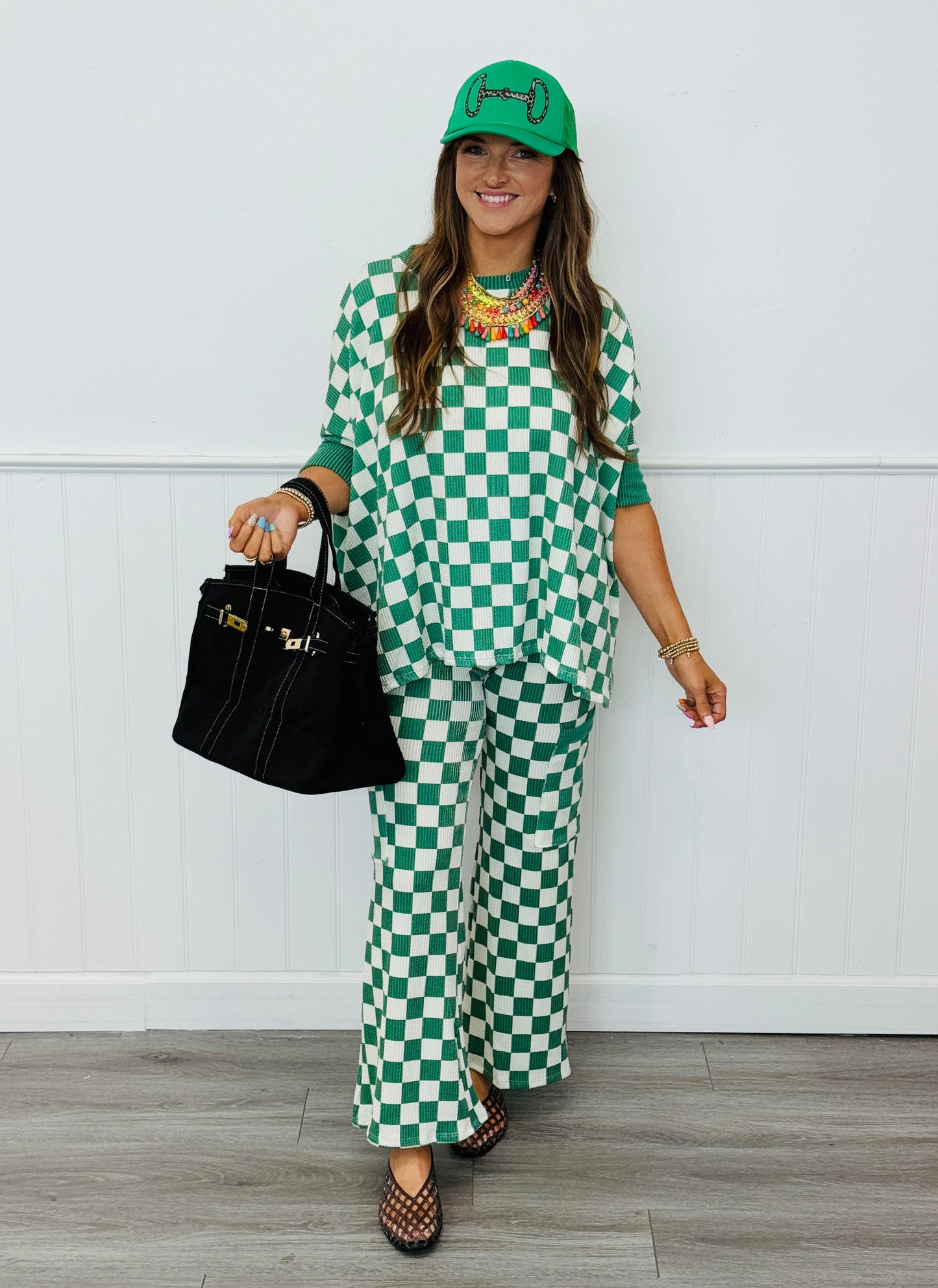 Checkerboard Oversized Top (Reg & Plus)-3 Colors