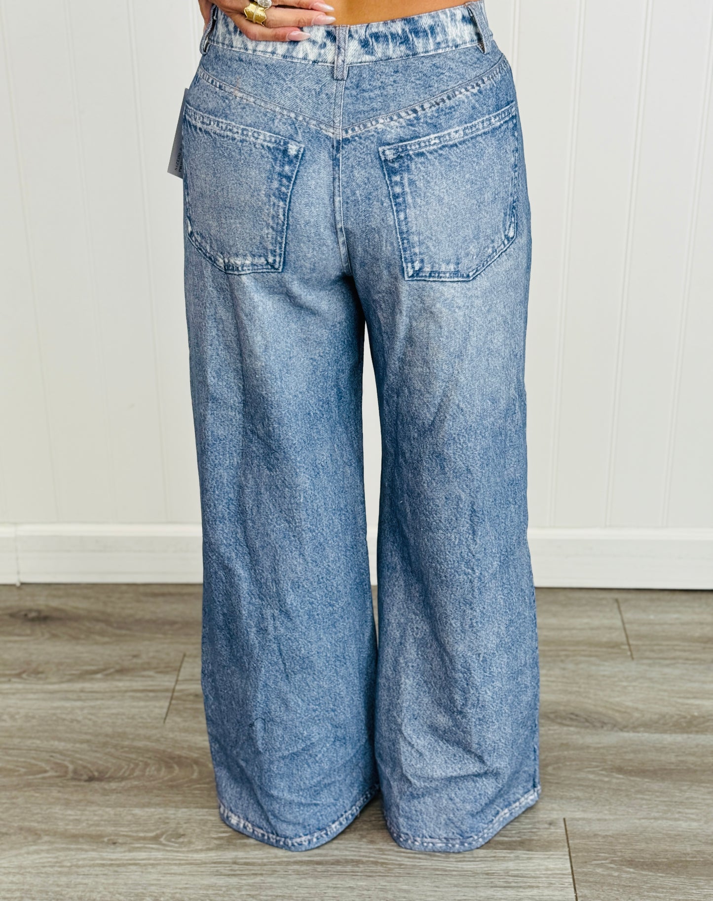 Illusion Remix Denim Blue Printed Terry Pants (Reg.)