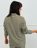 Green Multi Stripe Soft Knit Mock Neck Top (Reg.)