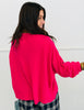 Fuchsia Oversized Mock Neck LS Sweater (Reg.)