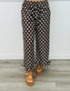 Brown/Cream Polka Dot Ruffle Hem Pants (Reg. and Plus)