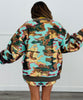 Queen Of Sparkles Mint Sequin Camo Card Logo Sweatshirt (Reg. and Plus)