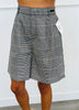 Ivory Multi Plaid Dressy Bermuda Shorts (Reg & Plus)