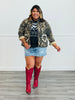 Leopard Print Denim Jacket (Reg. and Plus)