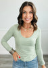 Striped Scooped Neck Long Sleeve Top (Reg.) - 3 Colors
