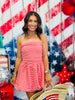 Red Gingham Tie Back Mini Dress (Reg)