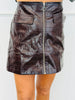 Embossed Faux Croc Mini Skirt (Reg & Plus)-2 Colors