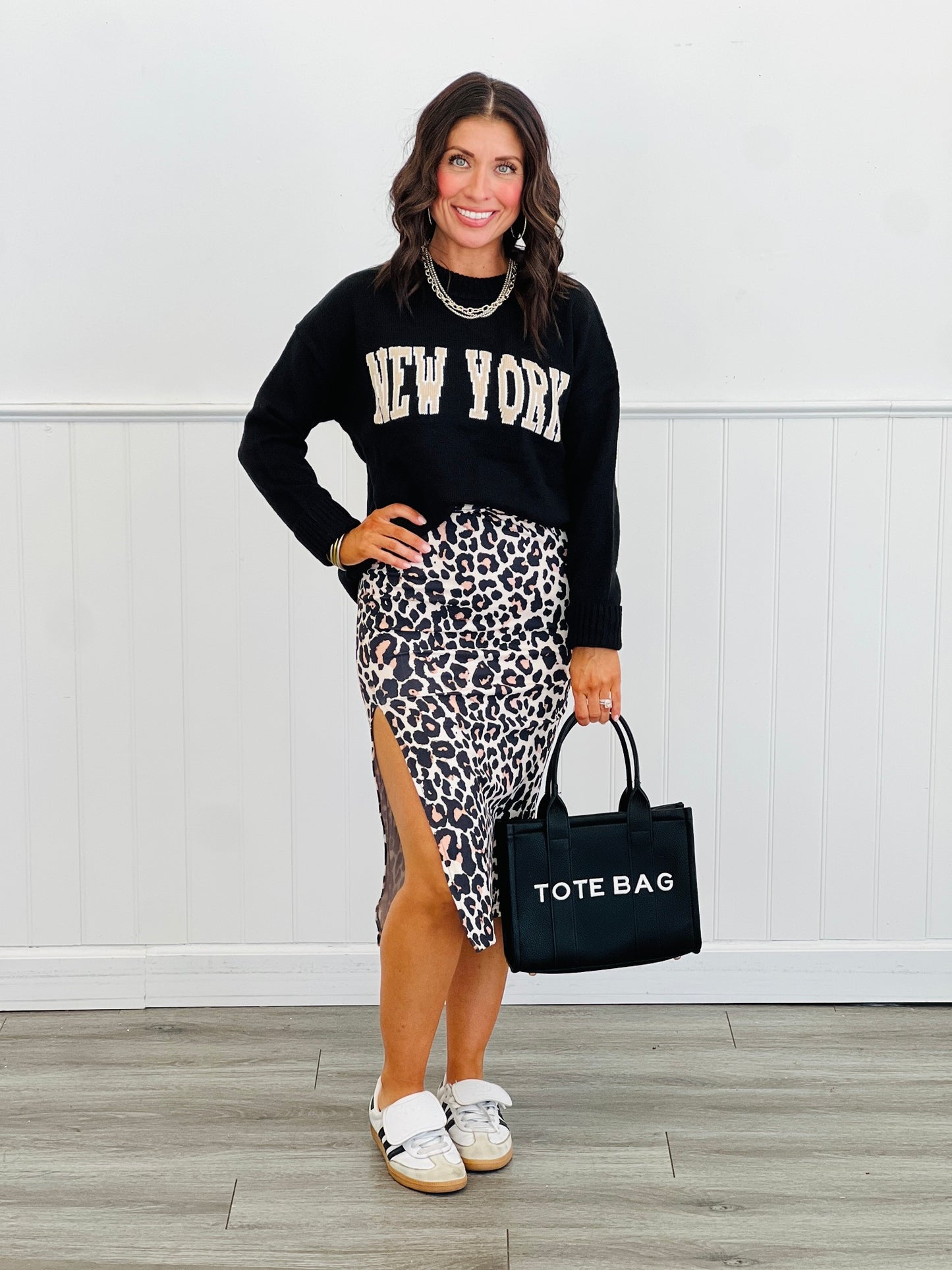 New York Graphic Sweater Top (Reg. and Plus)- 3 Colors