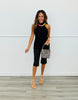 Black Cut Out Back Halter Neck Top (Reg.)