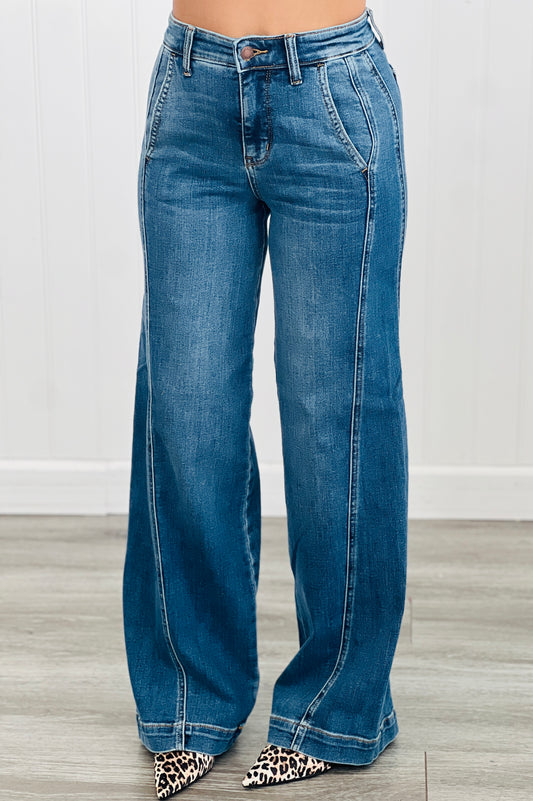 Judy Blue By My Side Wide Leg Trouser Jeans (Reg. and Plus)