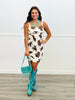 Mocha Cow Print Jumper Dress (Reg.)