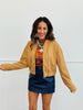 Latte Suede Bomber Jacket (Reg.)