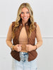 Quilted Suede Zip Up Vest (Reg & Plus)-3 Colors