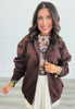 Dark Brown Suede Bomber Jacket (Reg.)