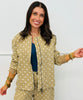 Taupe Polka Dot Zip Up Jacket (Reg. and Plus)
