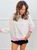 Pink Ditsy Floral Scalloped Trim Sweatshirt (Reg.)