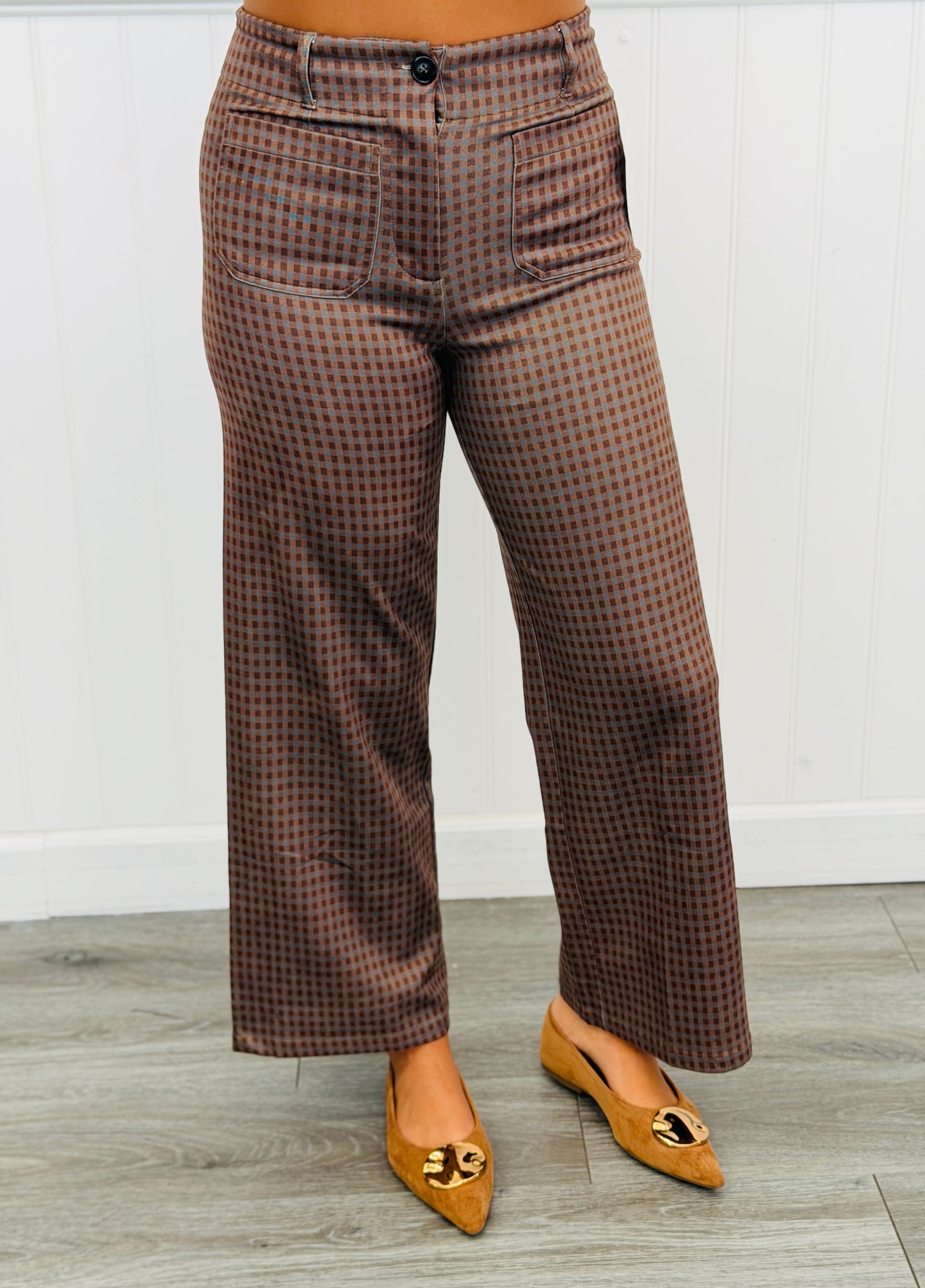 Blue/Taupe Plaid Pants (Reg & Plus)